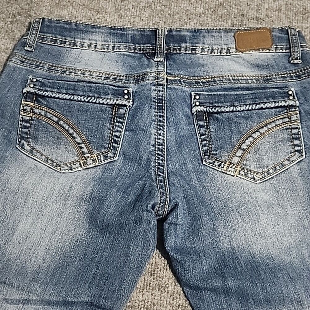 1st Kiss Denim Capri Jeans Womens Juniors Size 5 Blue Cropped Pockets Casual - Picture 1 of 14